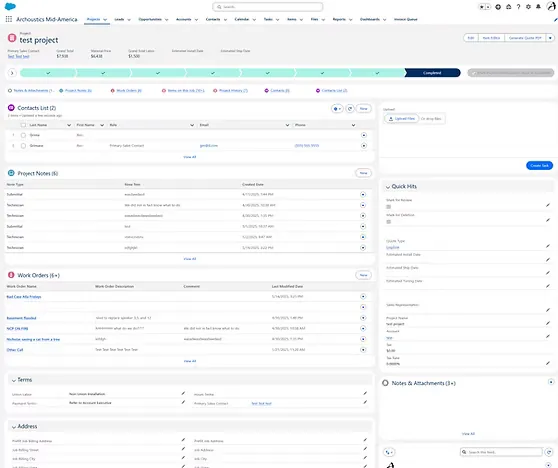 Iteration 4 — scalable project detail layout with related lists